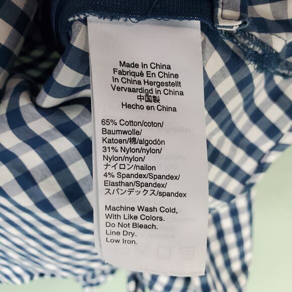 J. Crew Universal Standard Womens Gingham Tie Sleeve Peplum Top Size Medium - Picture 4 of 5